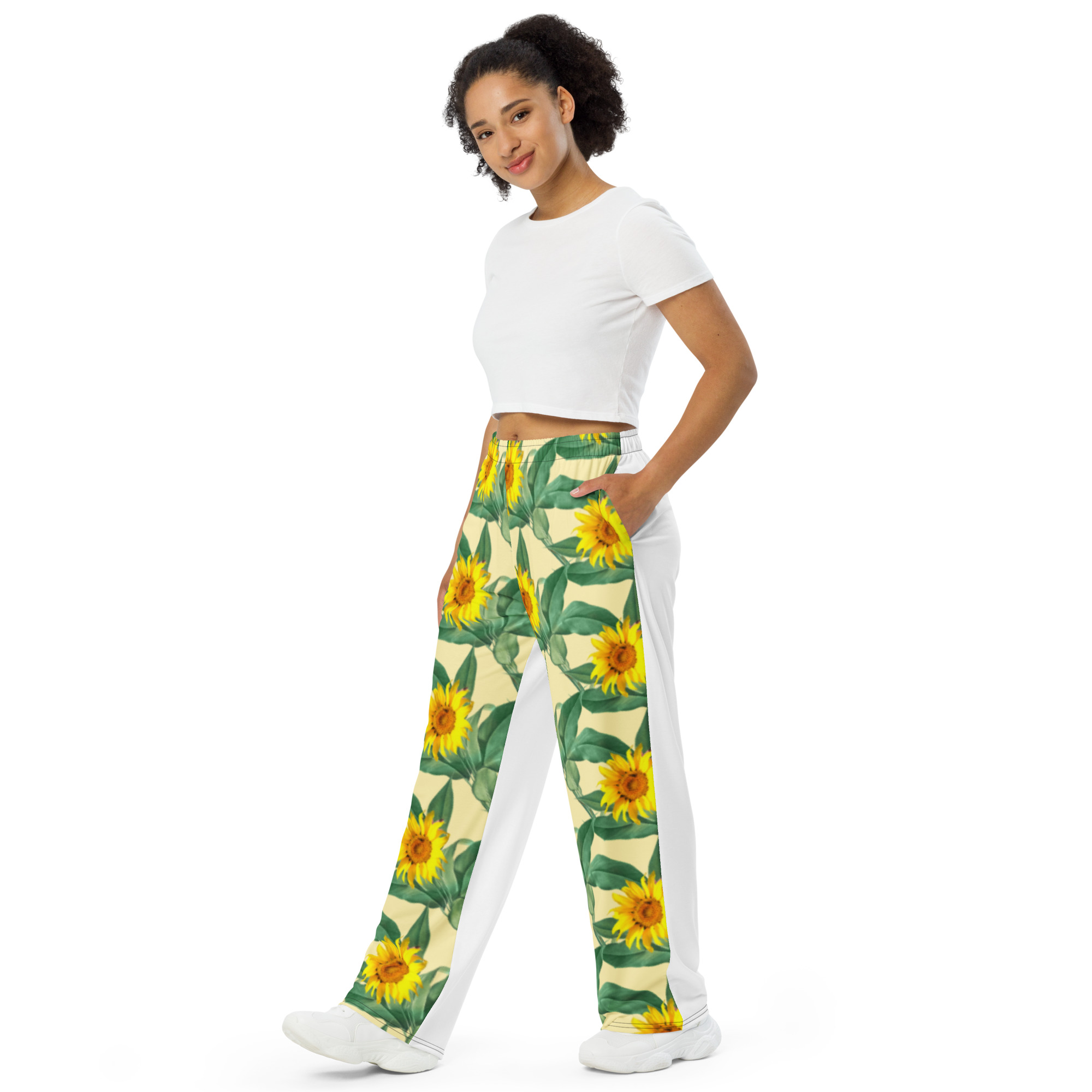 all-over-print-unisex-wide-leg-pants-white-left-front-63d2fe5429cce.jpg All-over print unisex wide-leg pants - Image 1