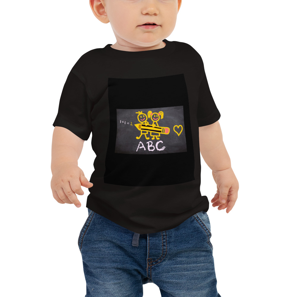 baby-staple-tee-black-front-63d2f6f4d03f3.jpg Baby Jersey Short Sleeve Tee - Image 1