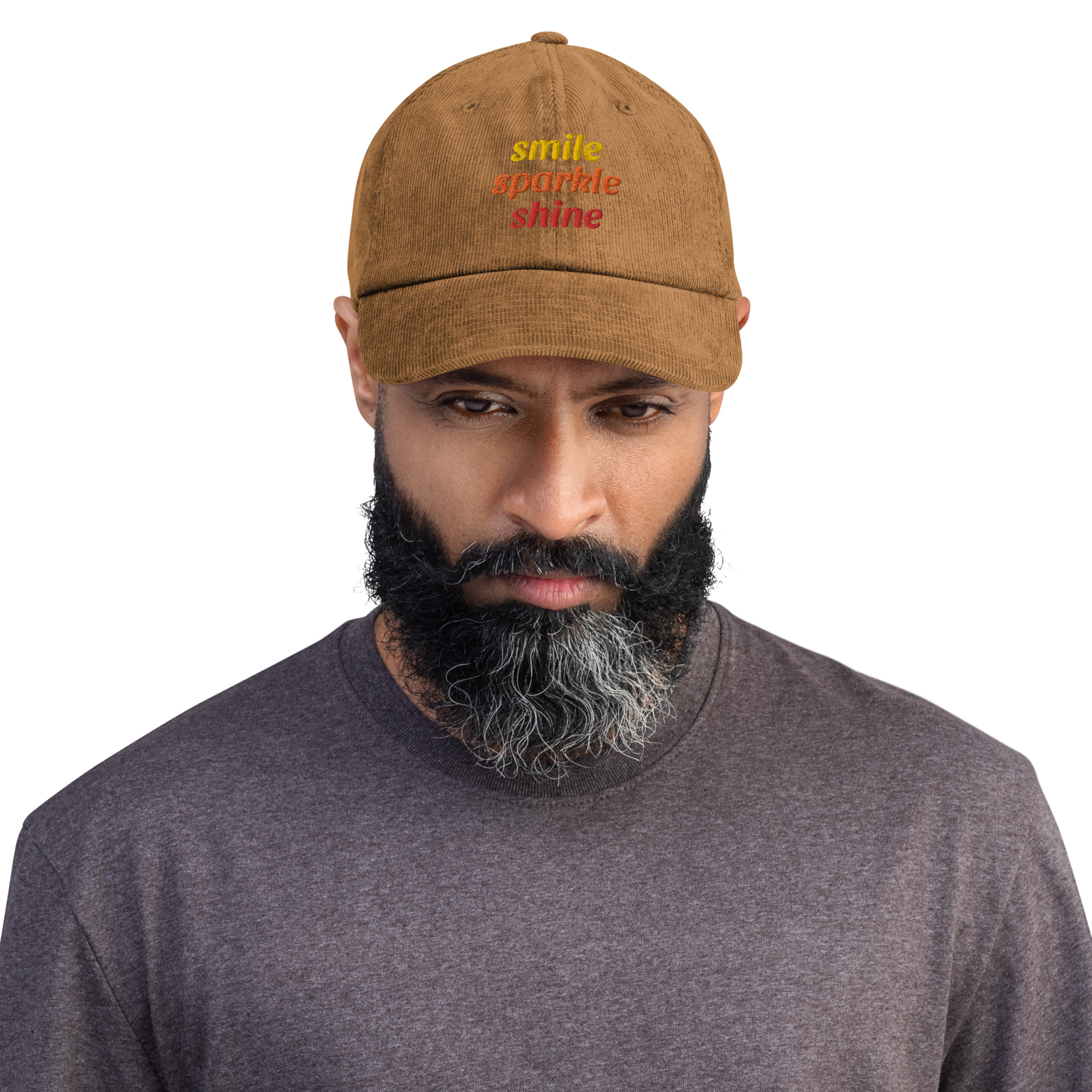 corduroy-hat-camel-front-63d2efbebc046.jpg Corduroy hat - Image 1