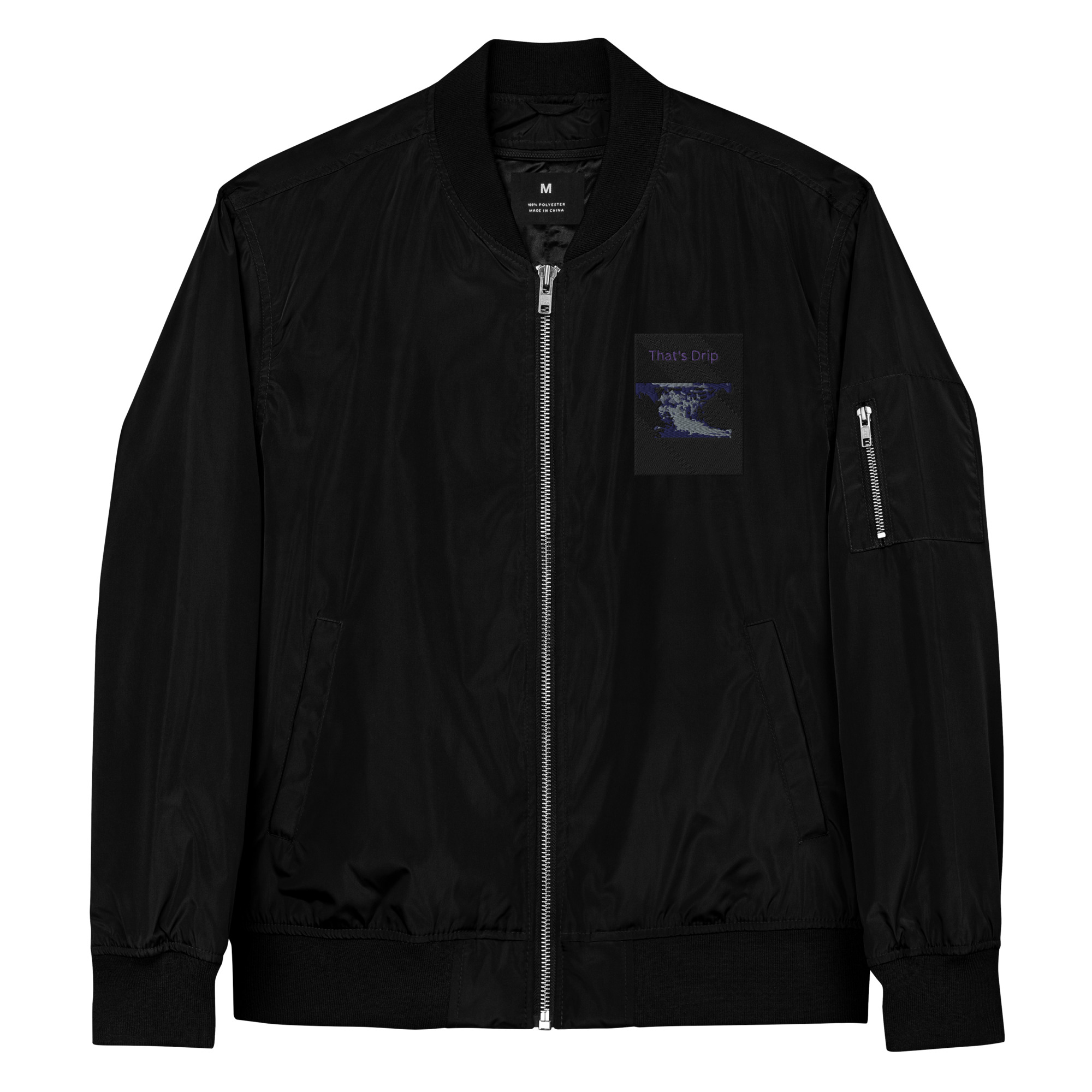 premium-recycled-bomber-jacket-black-front-63d2fb04a8204.jpg Premium recycled bomber jacket - Image 1