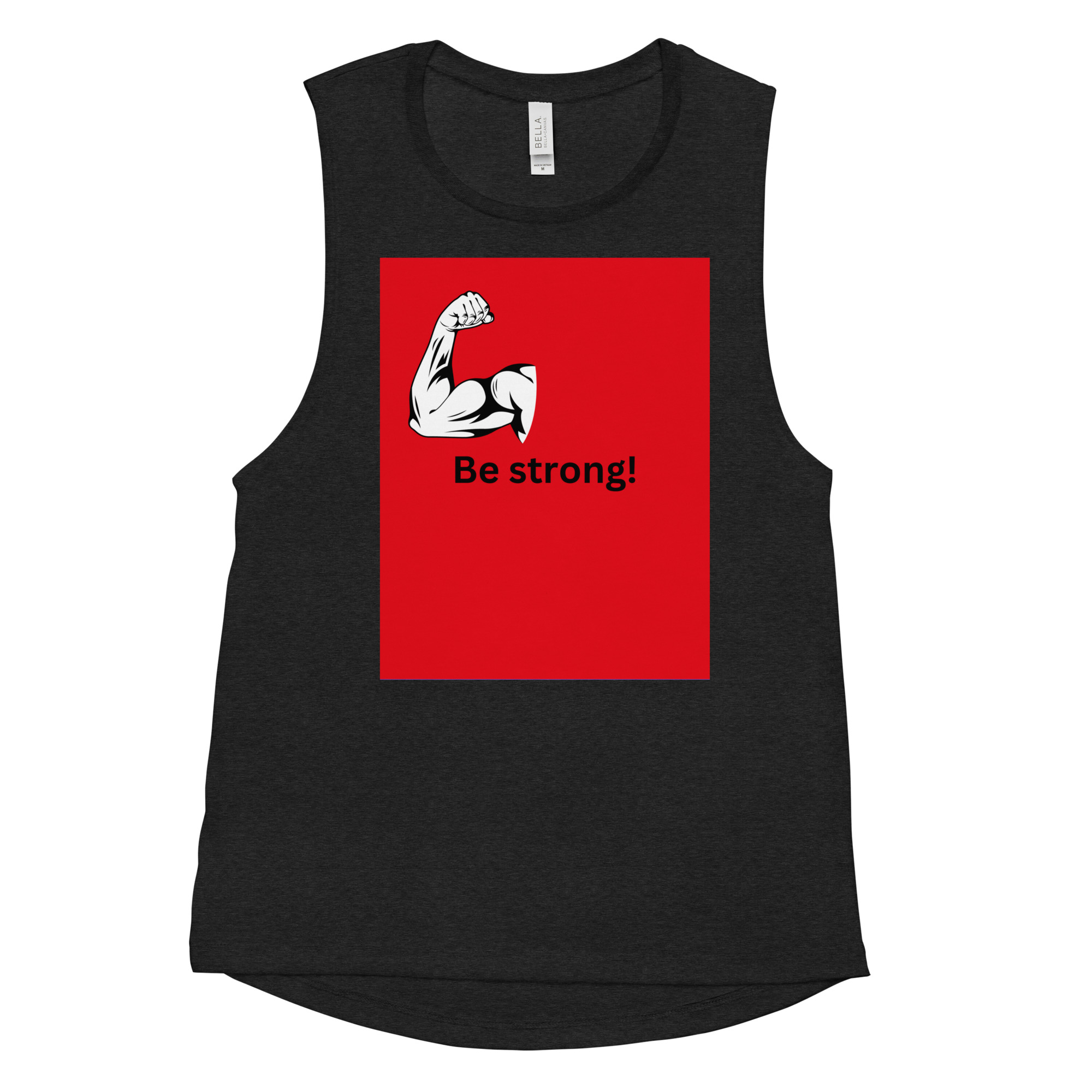 womens-muscle-tank-black-heather-front-63d2f13167fcd.jpg Ladies’ Muscle Tank - Image 1
