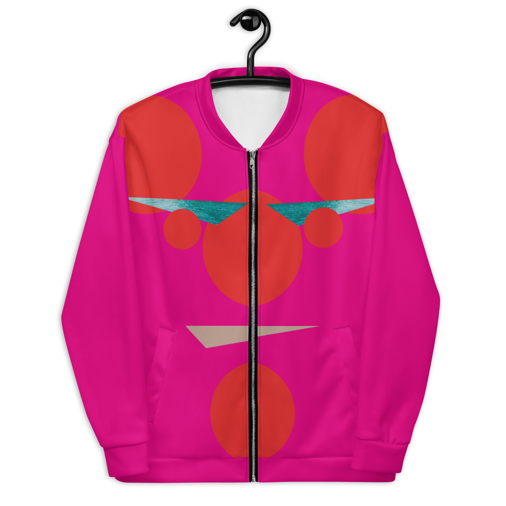 all-over-print-unisex-bomber-jacket-white-front-64056fee18a9d.jpg Unisex Bomber Jacket - Image 1