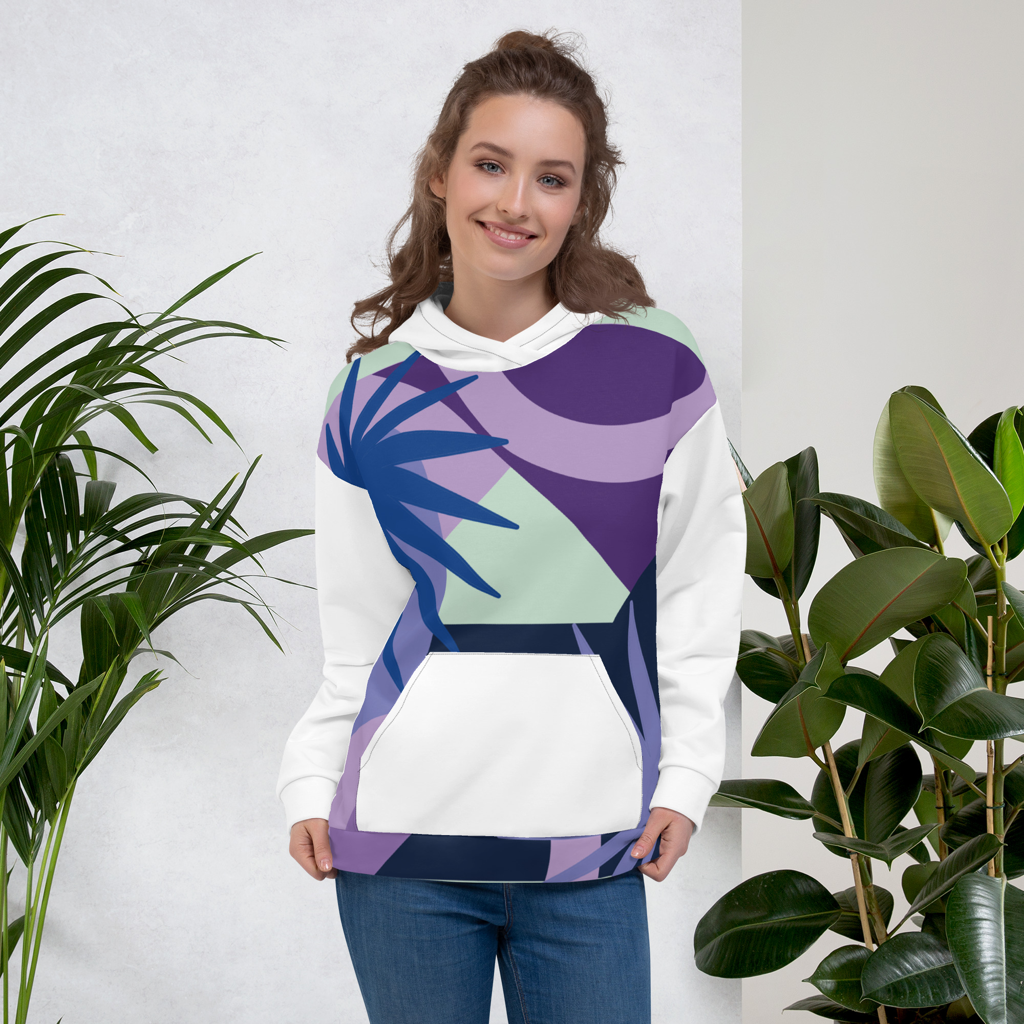all-over-print-unisex-hoodie-white-front-640173ae4fe3e.jpg Unisex Hoodie - Image 1