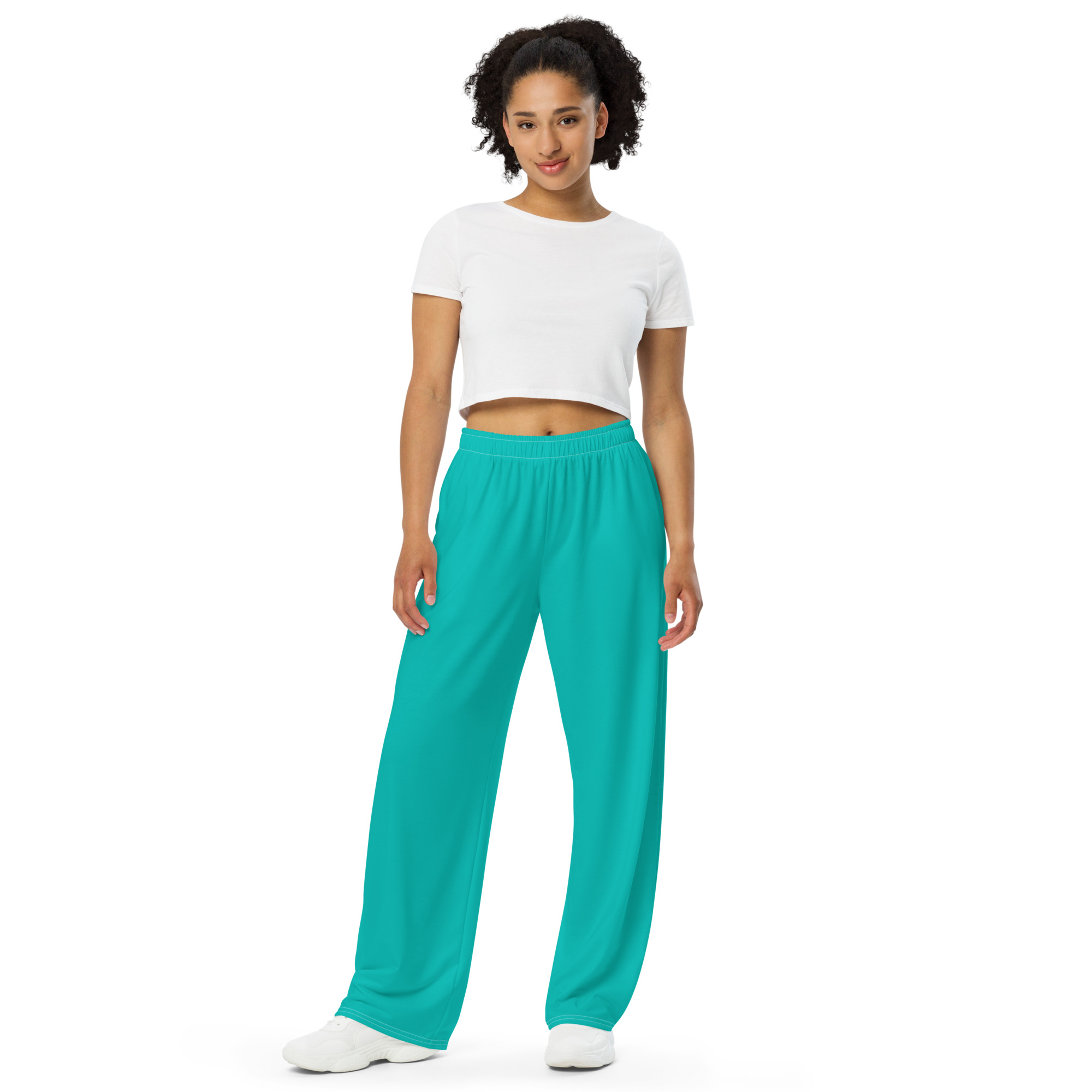 all-over-print-unisex-wide-leg-pants-white-front-6403f358ce50f.jpg All-over print unisex wide-leg pants - Image 1
