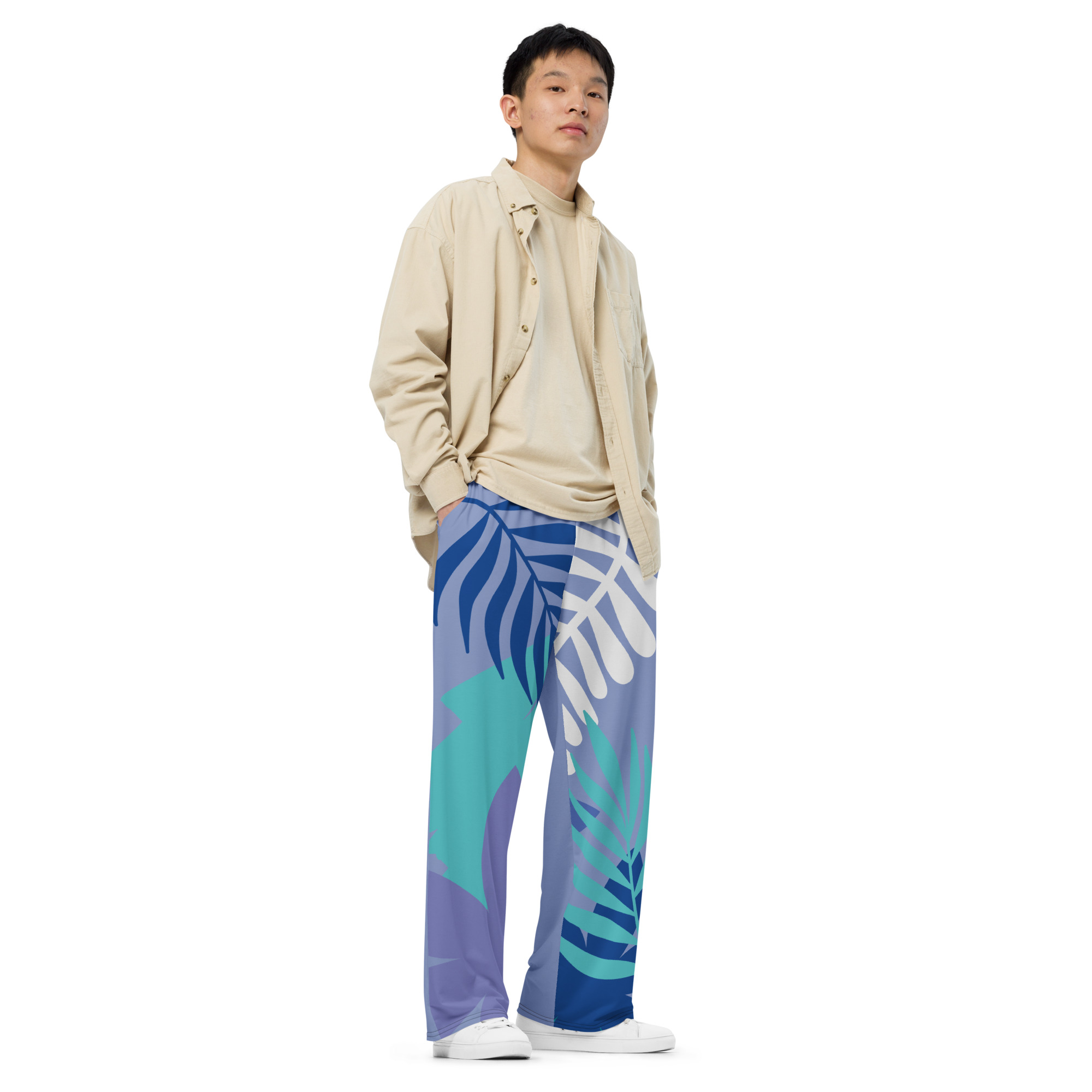all-over-print-unisex-wide-leg-pants-white-right-front-6401ff76307d2.jpg All-over print unisex wide-leg pants - Image 1