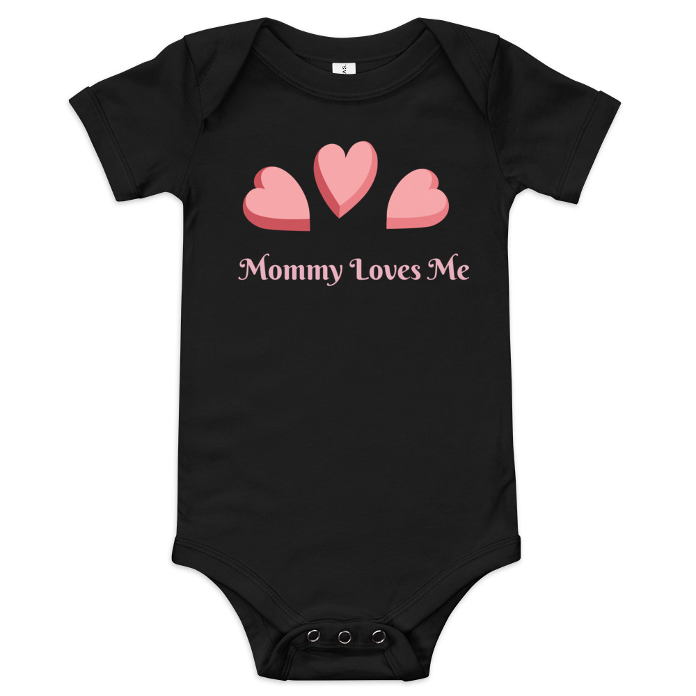 baby-short-sleeve-one-piece-black-front-6402573e0e34d.jpg Baby short sleeve one piece - Image 1