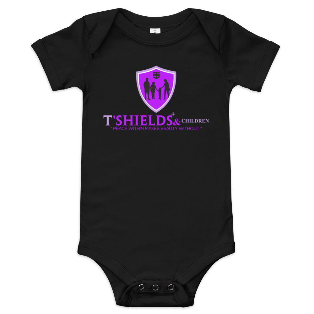 baby-short-sleeve-one-piece-black-front-640257f4dfd67.jpg Baby short sleeve one piece - Image 1