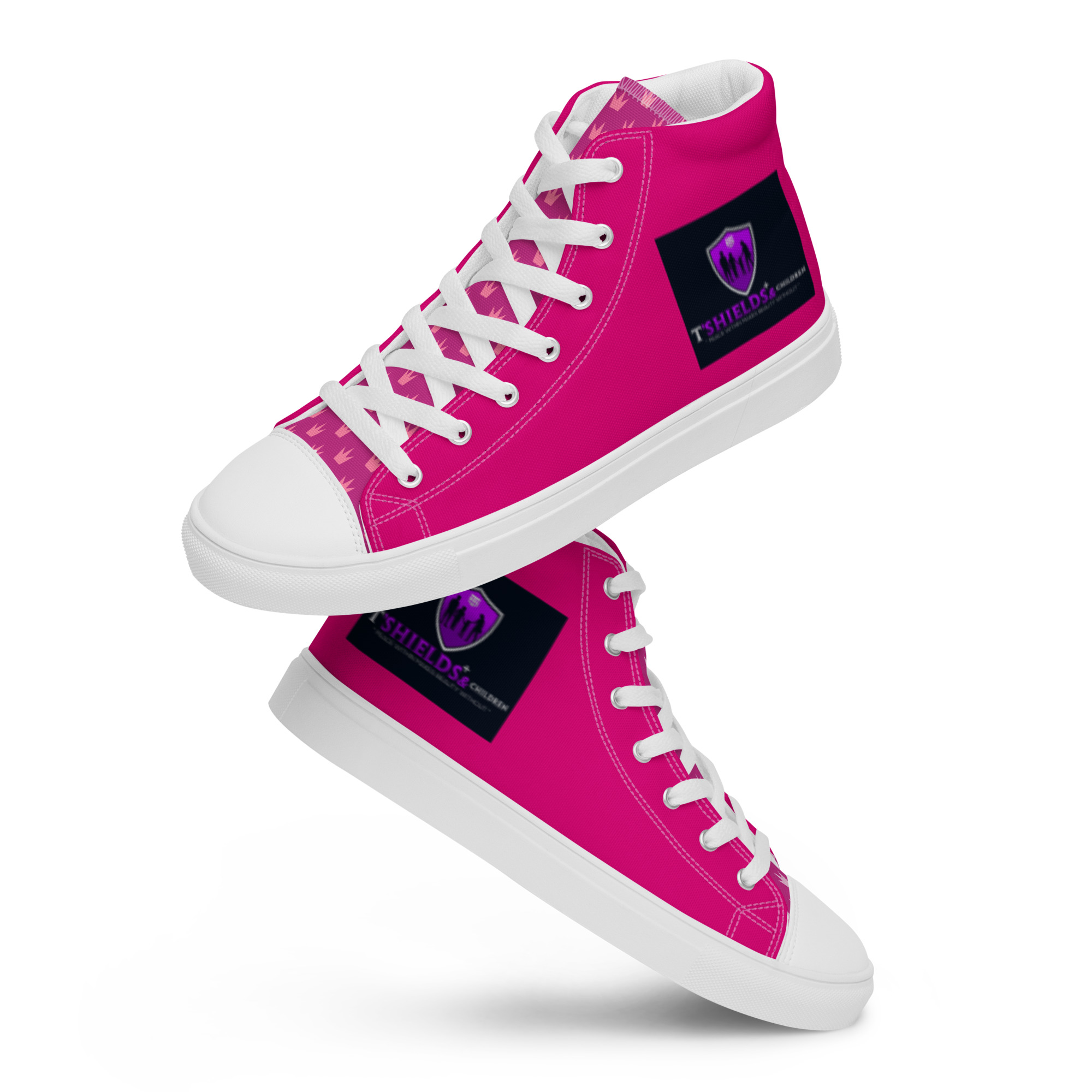 mens-high-top-canvas-shoes-white-front-64263d36b7e57.jpg Woman's high top canvas shoes - Image 1
