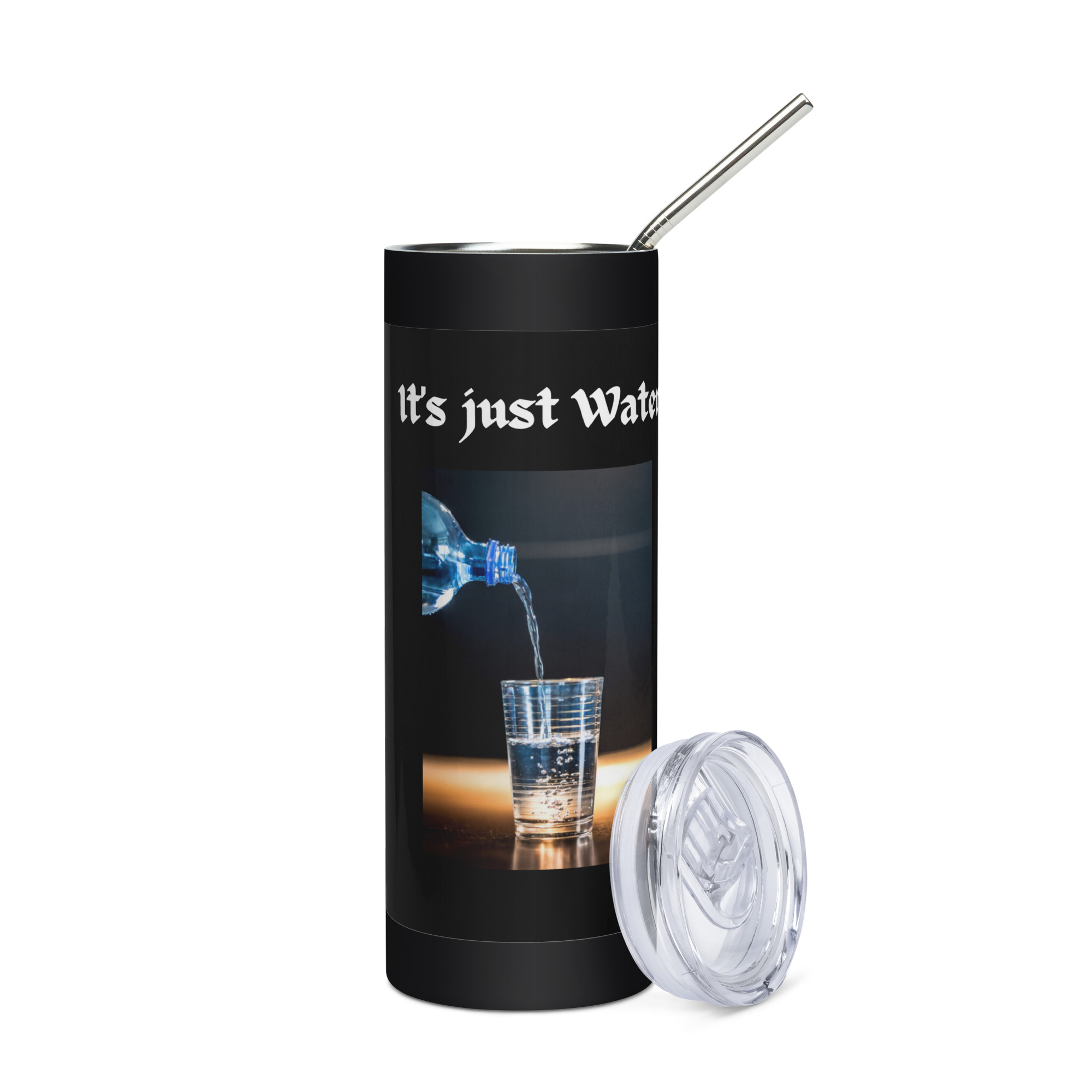 stainless-steel-tumbler-black-front-640179f7c0b9f.jpg Stainless steel tumbler - Image 1