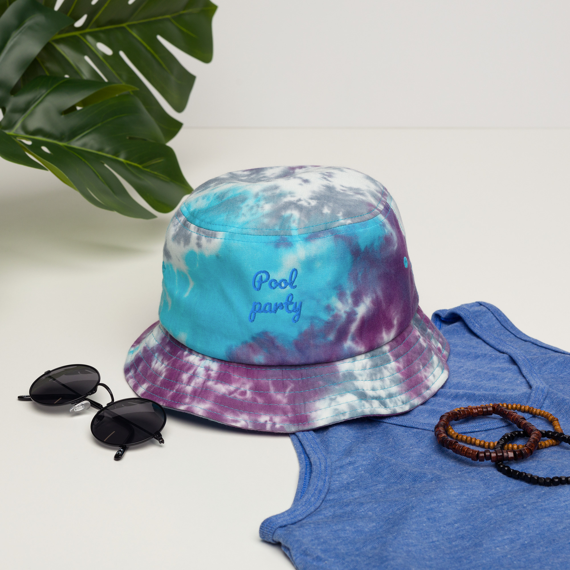 tie-dye-bucket-hat-purple-turquoise-front-64040049bb0f5.jpg Tie-dye bucket hat - Image 1