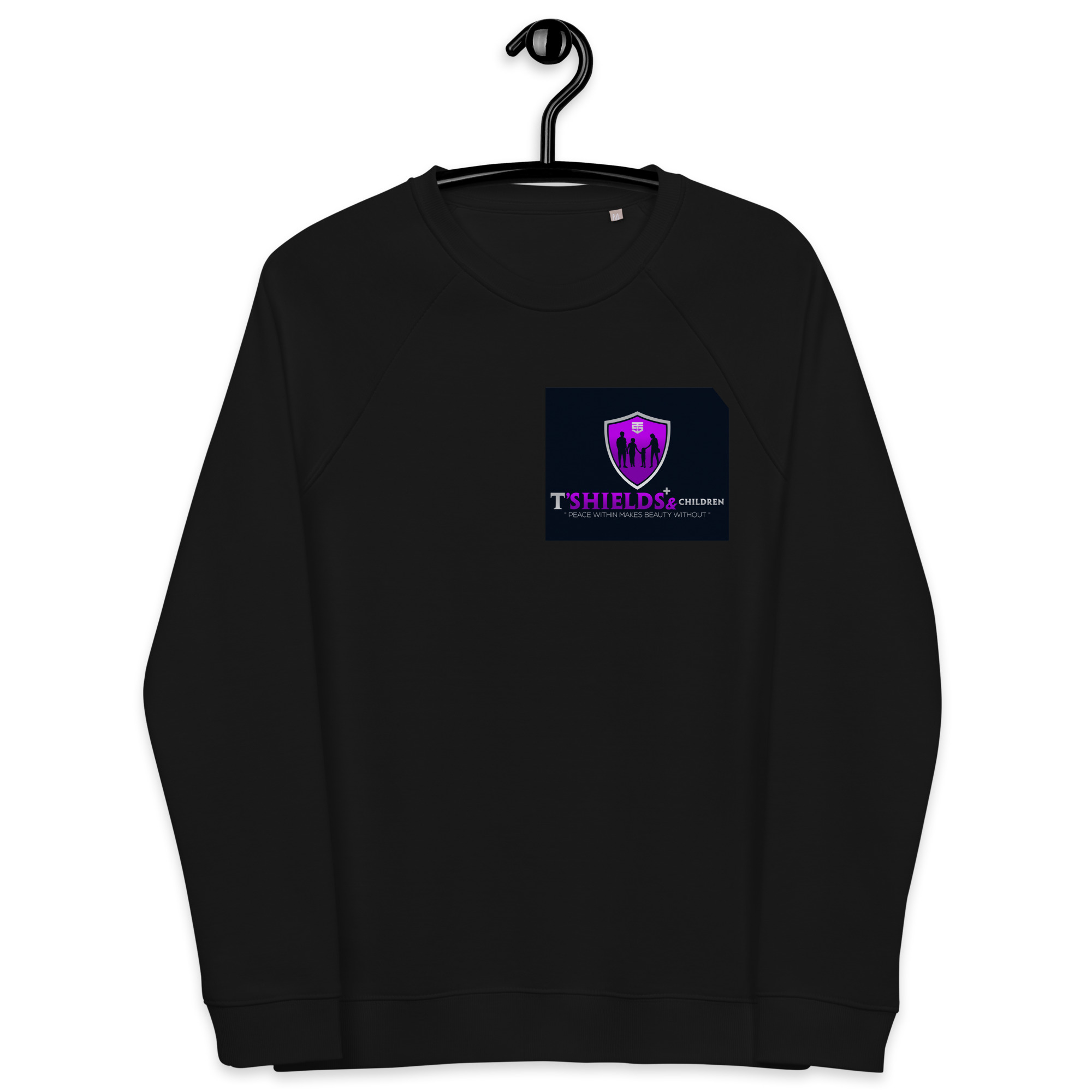unisex-organic-raglan-sweatshirt-black-front-640b64f87ef44.jpg Unisex organic raglan sweatshirt - Image 1
