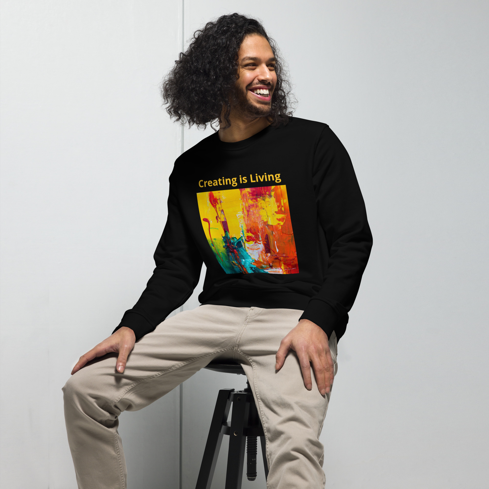 unisex-organic-sweatshirt-black-front-64074e64edea3.jpg Unisex organic sweatshirt - Image 1
