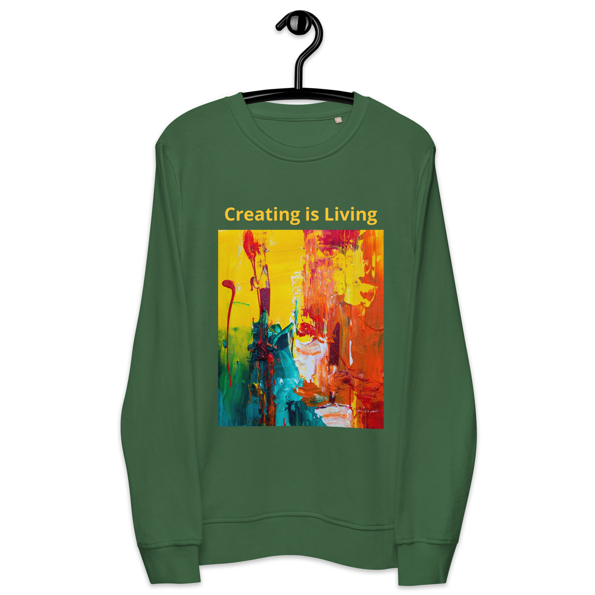 unisex-organic-sweatshirt-bottle-green-front-6406aa2b5456b.jpg Unisex organic sweatshirt - Image 1