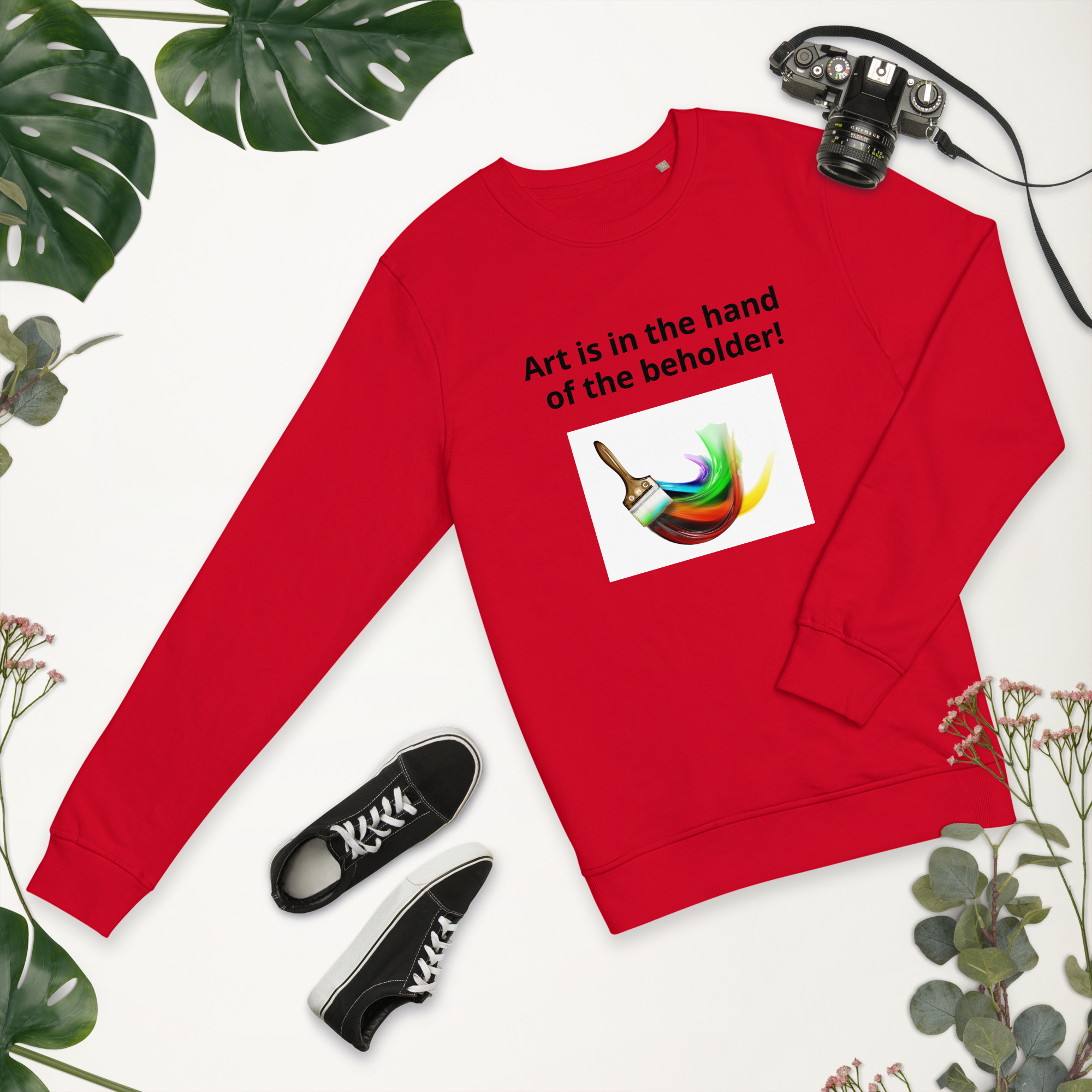 unisex-organic-sweatshirt-red-front-2-6406a59ea307d.jpg Unisex organic sweatshirt - Image 1
