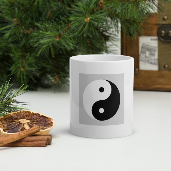 White glossy mug